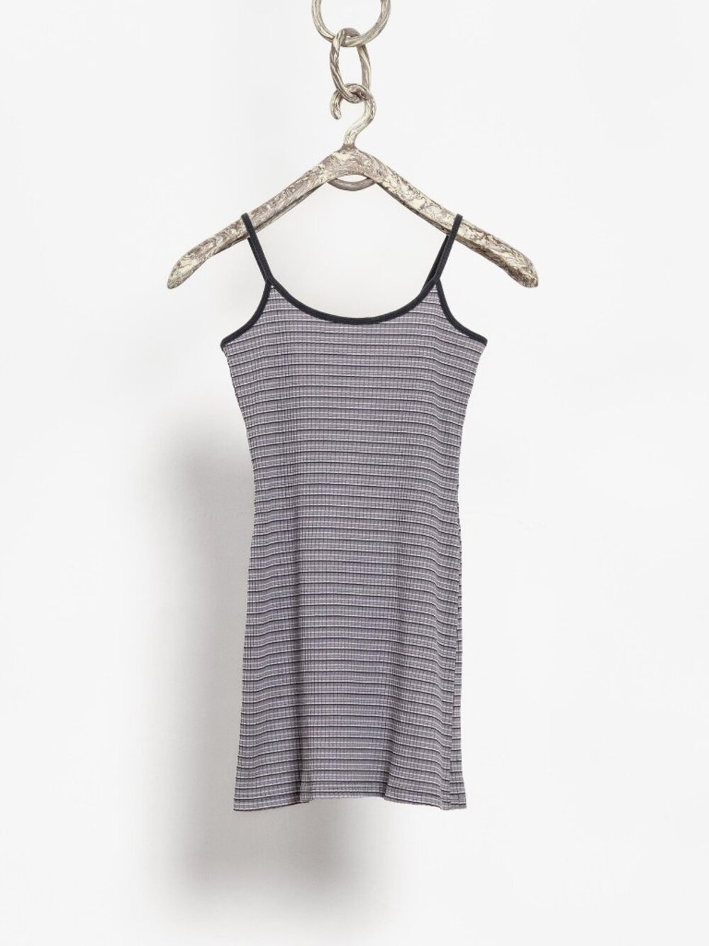 Vintage Ribbed Mini Dress: Striped Cami Sun Dress, USA Made Small - Picture 3 of 10